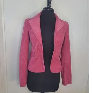 VTG Juicy Couture Pink Corduroy Blazer Jacket Women’s Petite Y2K USA EUC